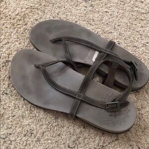 Chaco Women's Gray Strappy Buckle Sandals